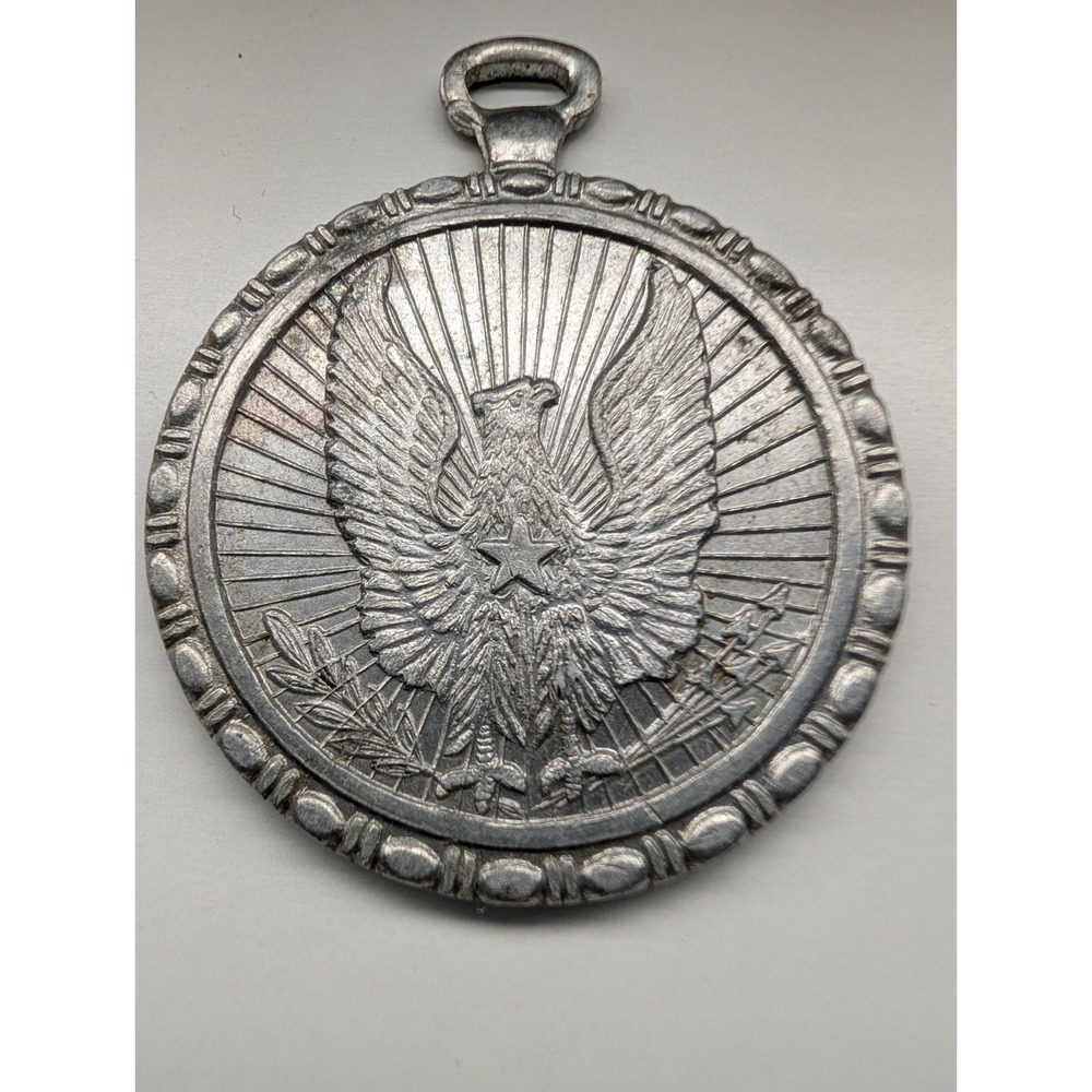 Vintage Cast Metal Eagle Medallion Pendant – "1.00" Service Award Token